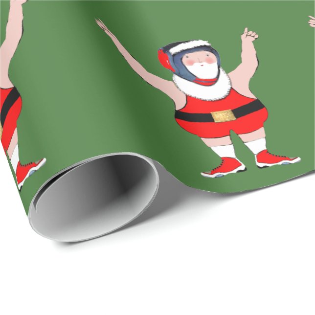 Papier Cadeau Cadeau de Noël de lutte (Coin rond)