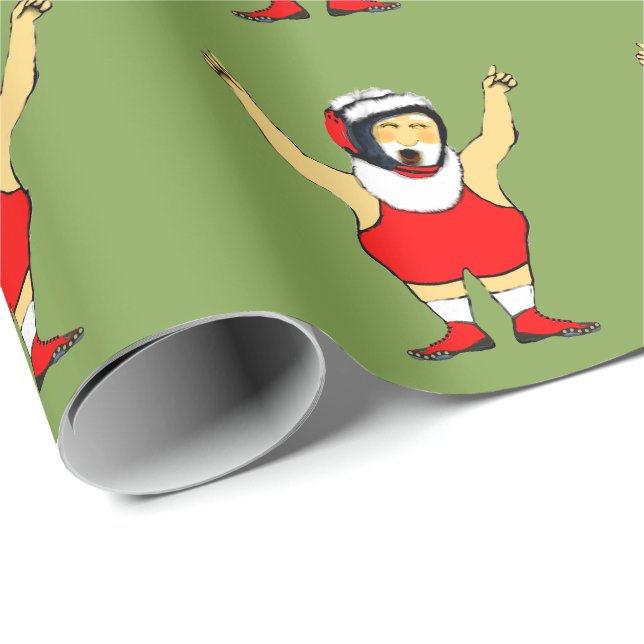 Papier Cadeau Cadeau de Noël de lutte (Coin rond)
