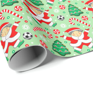 Papier Cadeau Cadeau de Noël de soccer pour filles