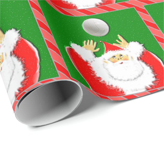 Papier Cadeau cadeau de Noël de volley-ball (Coin rond)