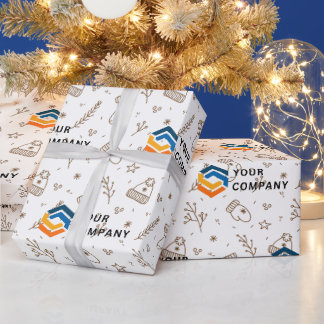 Papier Cadeau Cadeau de Noël du logo d'affaires personnalisé