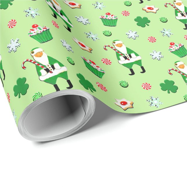 Papier Cadeau Cadeau de Noël irlandais (Coin rond)