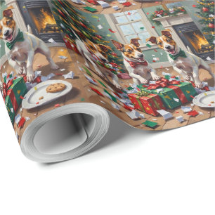Papier Cadeau Cadeau de Noël Jack Russell : désemballage chaotiq
