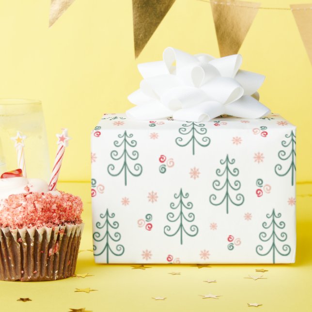 Papier Cadeau Cadeau de Noël minimaliste pour Motif d'arbre nord (Fête d'anniversaire)