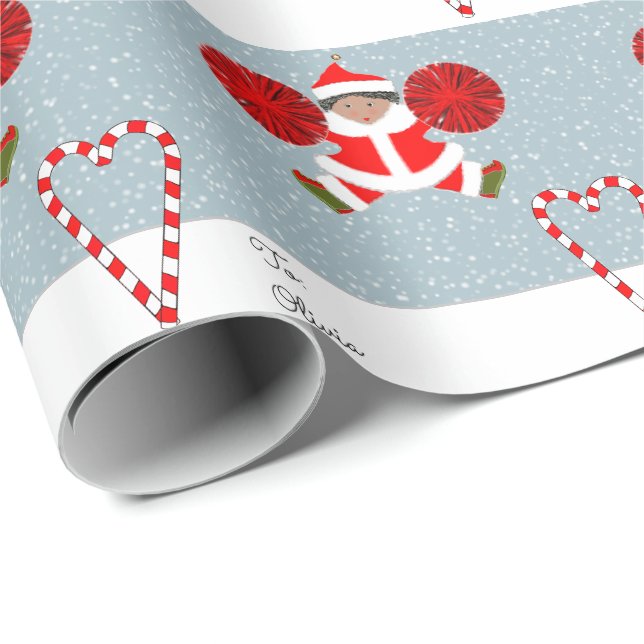 Papier Cadeau Cadeau de Noël pom-pom girl (Coin rond)