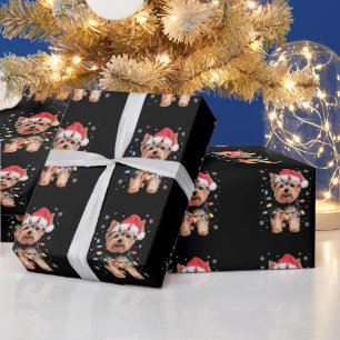 Papier Cadeau Cadeau de Noël pour chien Yorkie long