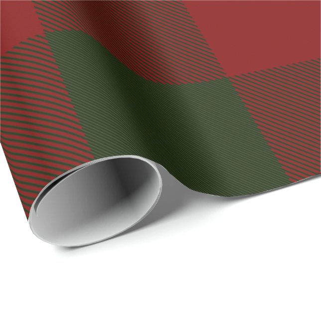 Papier Cadeau cadeau de Noël rouge et vert gras (Coin rond)
