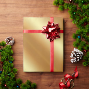 Papier Cadeau Cadeau de Noël Simple et Élégant de Style Doré