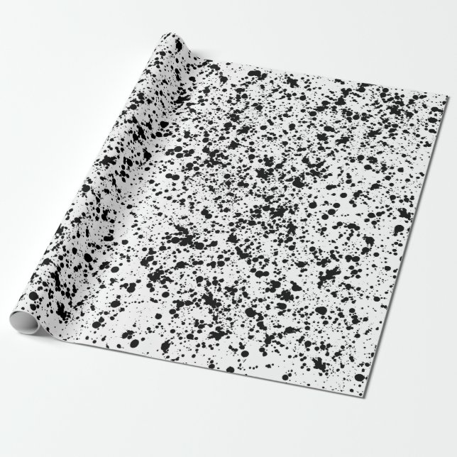 Papier Cadeau Cadeau de tache d'encre noire (Déroulé)