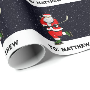 Papier Cadeau Cadeau de vacances de hockey