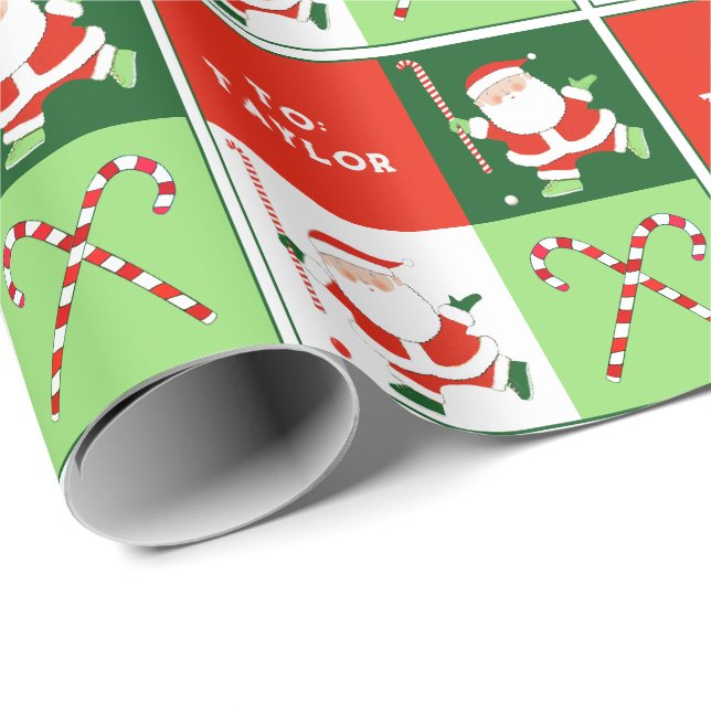 Papier Cadeau Cadeau de vacances de hockey sur gazon personnalis (Coin rond)
