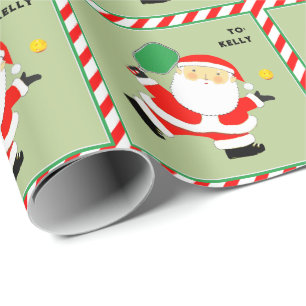 Papier Cadeau Cadeau de vacances de Pickleball Santa