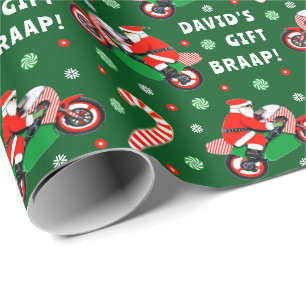 Papier Cadeau Cadeau de vacances drôle de moto motocross