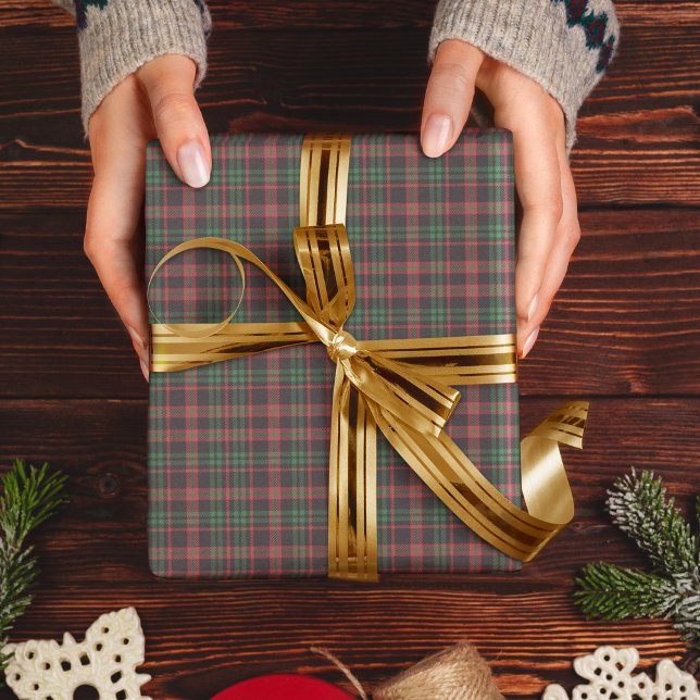 Papier Cadeau Cadeau de vacances moderne Muet Tartan Plaid (Créateur téléchargé)