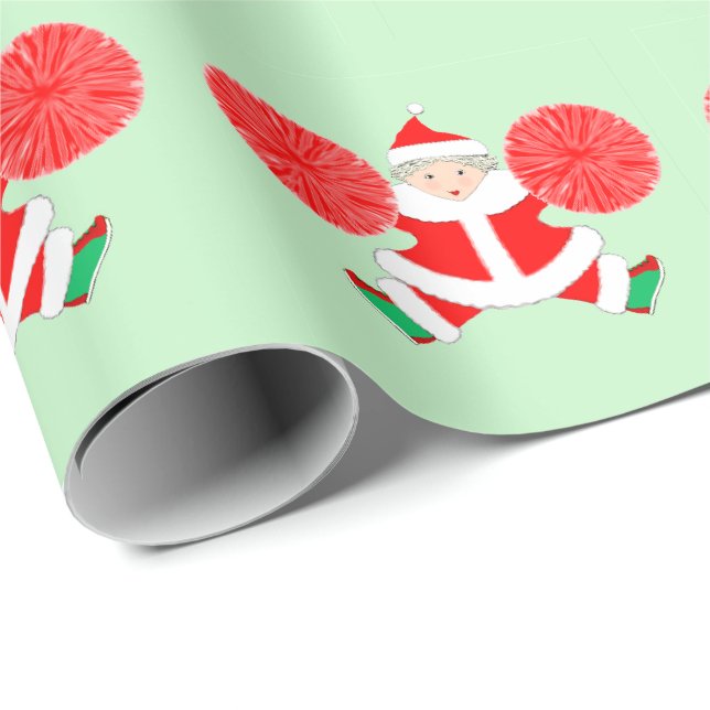Papier Cadeau Cadeau de vacances pom-pom girl (Coin rond)
