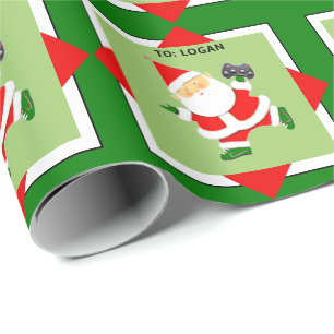 Papier Cadeau Cadeau de vacances pour joueur vidéo personnalisé