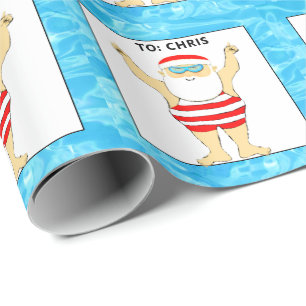 Papier Cadeau Cadeau de vacances pour nageur natation
