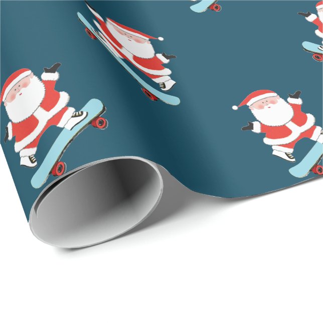 Papier Cadeau Cadeau de vacances pour skateboardeur  (Coin rond)