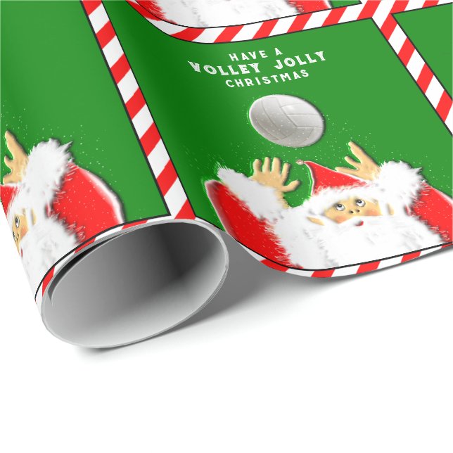 Papier Cadeau Cadeau de vacances Volleyball (Coin rond)