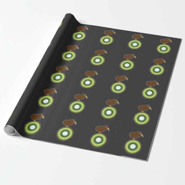 Papier Cadeau Cadeau drôle de kiwis d'oiseau de kiwi (Déroulé)