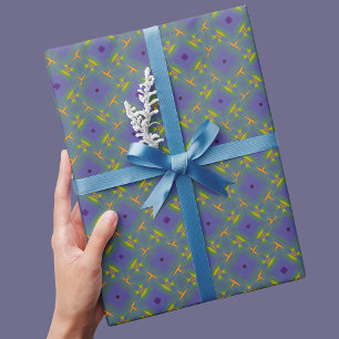 Papier Cadeau Cadeau moderne mignon violet et vert pour maman