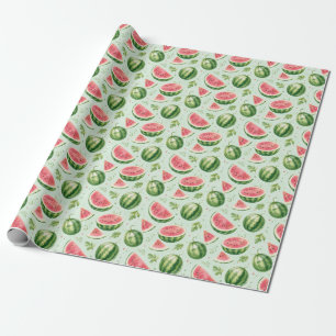 Papier Cadeau Cadeau Motif de Fruit Aquarelle Pastèque