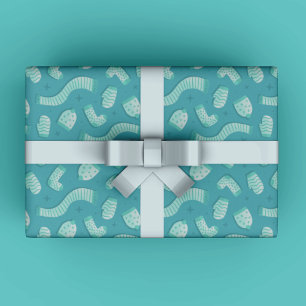 Papier Cadeau Cadeau Motif de Noël bleu