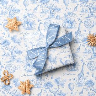 Papier Cadeau Cadeau personnalisé de shower de bébé Safari Toile