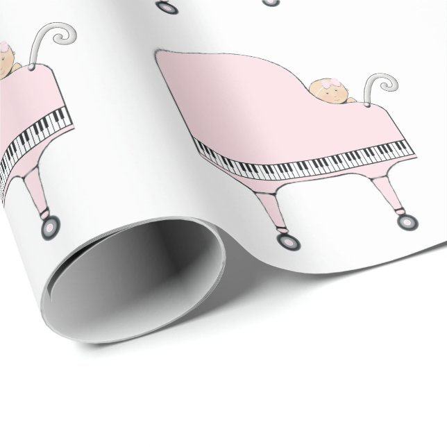 Papier Cadeau Cadeau pour bébé fille (Coin rond)