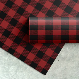Papier Cadeau Cadeau rouge de Noël de motif de plaid de Buffalo