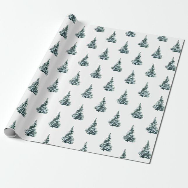Papier Cadeau Cadeau Rustique Arbre de Noël (Déroulé)