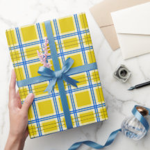Cadeau Ukrainien Plaid Bleu Et Jaune