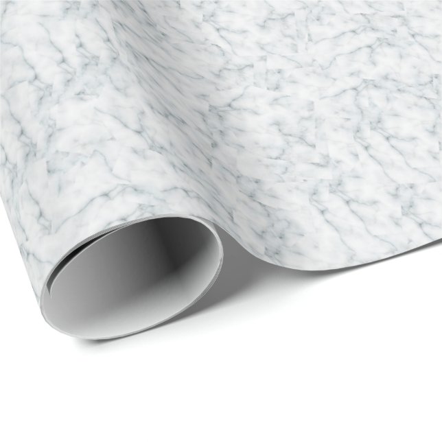 Papier Cadeau Cadeau unique Marbre blanc Cute (Coin rond)