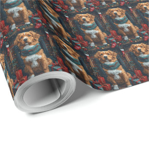 Papier Cadeau Cadeaux de Noël au Toller de Duck de Nouvelle-Écos