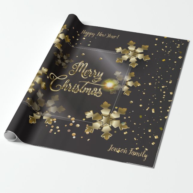 Papier Cadeau Cadeaux de Noël et vos souhaits personnels (Déroulé)