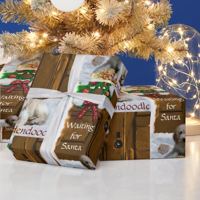 Papier Cadeau Cadeaux de Noël Goldendoodle (Vacances)