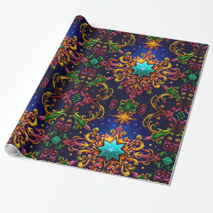Papier Cadeau ~ Cadeaux de Noël multicolores ~