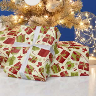 Papier Cadeau Cadeaux de Noël Vintage