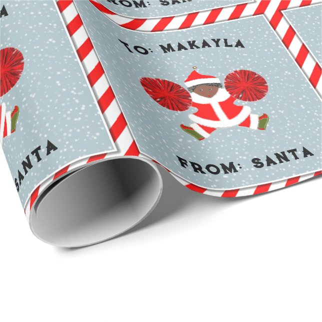 Papier Cadeau Cadeaux de vacances pom-pom girl (Coin rond)