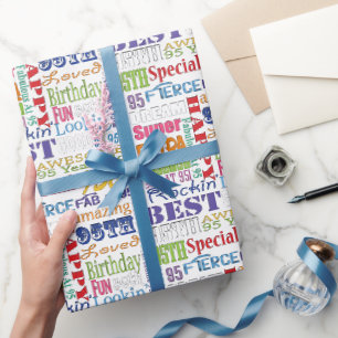 Papier Cadeau Cadeaux Uniques Et Spéciaux 95e Anniversaire