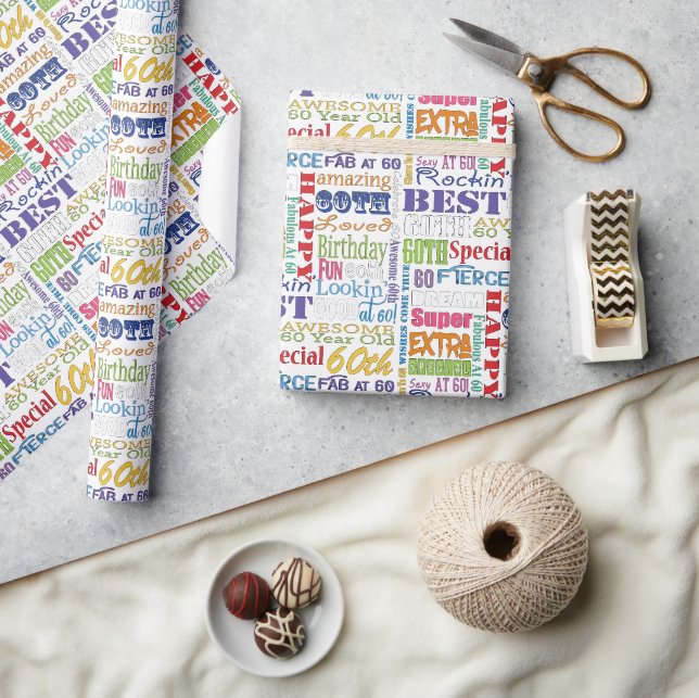 Papier Cadeau Cadeaux Uniques Et Spéciaux De Fête Du 60E Anniver (Artisanat)