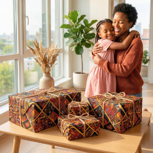Papier Cadeau Cadeaux vibrants tribaux Ankara afro-américains