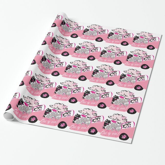 Papier Cadeau Cadillac rose (Déroulé)