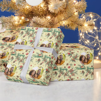 Papier Cadeau Cadre de pin doré