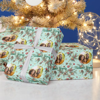 Papier Cadeau Cadre de pin doré