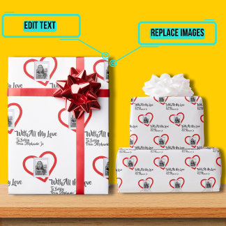 Papier Cadeau Cadre photo avec coeur