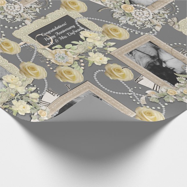 Papier Cadeau Cadres élégants Mariage/anniversaire personnalisé (Coin)