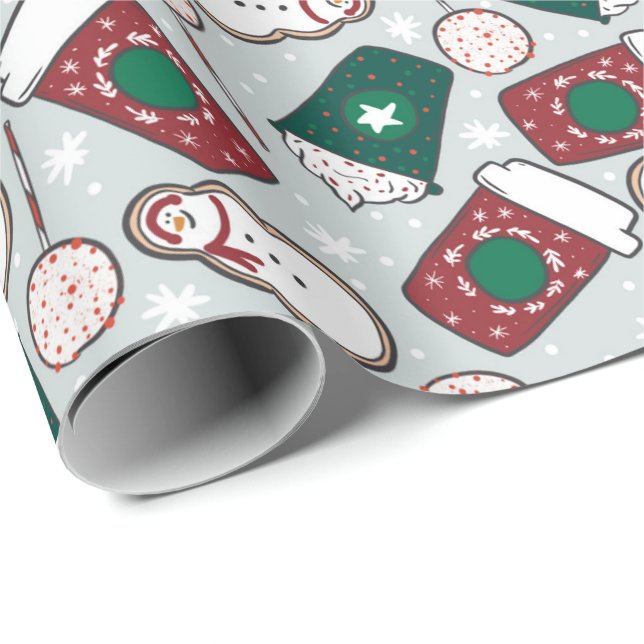 Papier Cadeau Café de Noël (Coin rond)