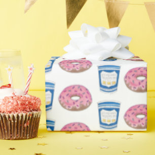 Papier Cadeau Café et beignets Pink Frosted Doughnut Petit déjeu