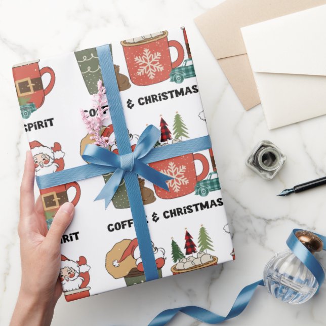 Papier Cadeau Café Et Esprit De Noël (Cadeaux)
